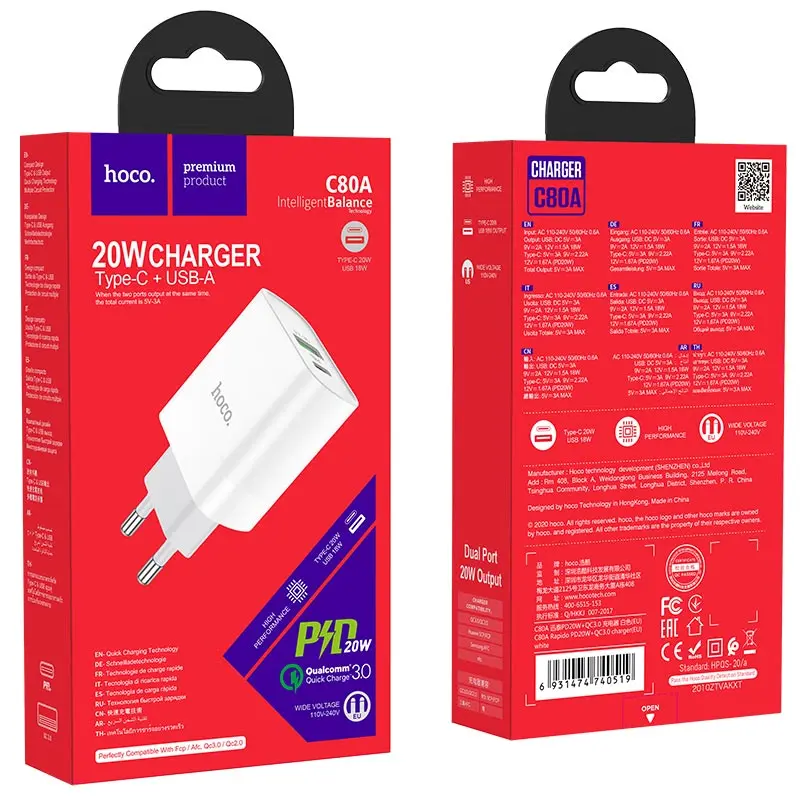 hoco-c80a-rapido-pd20w-qc3-wall-charger-eu-package.webp